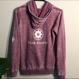 Club Pilates Pink/Purple Burnout Hoodie.